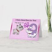 遊び心いっぱいのピンクの漫画の犬と猫のラブリーな世界 シーズンカード (正面)