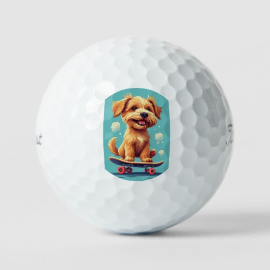 遊び心いっぱい子犬クラシック トランプ ゴルフボール (正面)