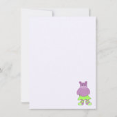 遊び心たっぷりのバレリーナヒポの誕生日招待状 招待状 (裏面)