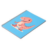 遊び心たっぷりのピンクのT-Rex恐竜 ノートブック (左側)