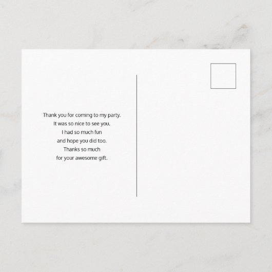 遊び心たっぷりの可愛いピンクの花束　ありがとう ポストカード (裏面)