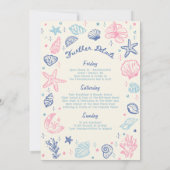 遊び心たっぷりの手描きコックテール・バチェロレッテ・ウィークエンド 招待状 (裏面)