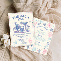 遊び心たっぷりの手描きコックテール・バチェロレッテ・ウィークエンド