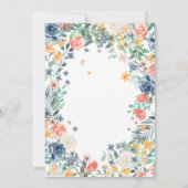 遊び心たっぷりの水彩ねこちゃん ピンクと白の花のアーチ 招待状 (裏面)