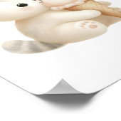 遊び心たっぷりの水彩画・かわいい子猫がアイスクリームを食べる ポスター (角)