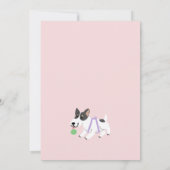 遊び心たっぷりの犬のベビーシャワー 招待状 (裏面)