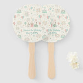 遊び心たっぷり スウィートな3歳誕生日 ハンドファン (正面&裏面)