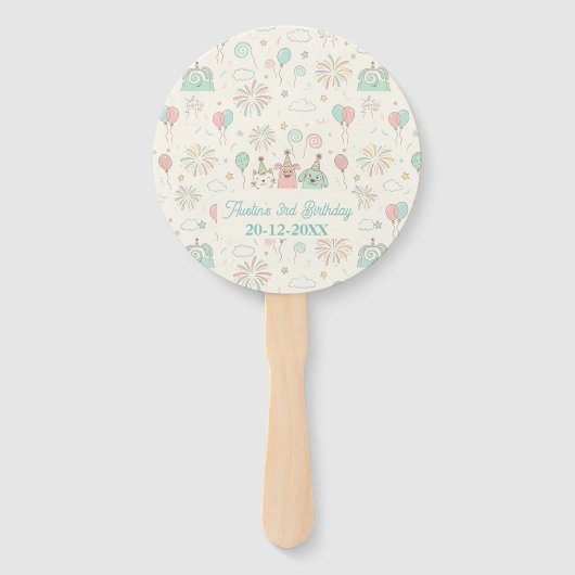 遊び心たっぷり スウィートな3歳誕生日 ハンドファン (正面)