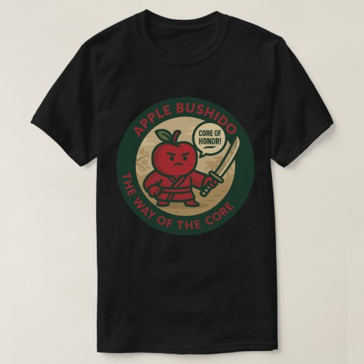 遊び心のあるアップルサムライの規律 Tシャツ (デザイン正面)