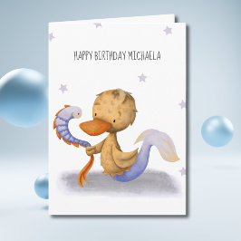 遊び心のあるアヒルの人魚の誕生日おめでとう カード