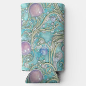 遊び心のあるアールヌーボー様式のイニシャル入り スリム缶クーラー (裏面)