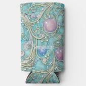 遊び心のあるアールヌーボー・モノグラム スリム缶クーラー (正面)