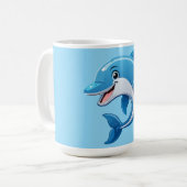 遊び心のあるイルカ コーヒーマグカップ (正面左)