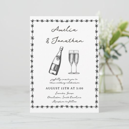 遊び心のあるウェディング 招待状 (スタンド正面)