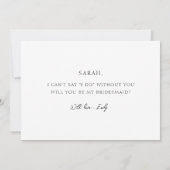 遊び心のあるエレガントなミニマルなブライズメイド提案 招待状 (裏面)