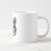 遊び心のあるオッドアイの猫マグアート ジャンボコーヒーマグカップ (右)