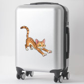 遊び心のあるオレンジの子猫のキャラクター シール (スーツケース)