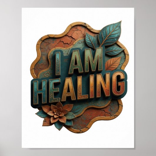 遊び心のあるオレンジ色のI AM HEALING ポスター (正面)