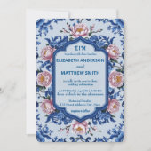 遊び心のあるカジュアルでフレッシュなロマンチックなウェディング 招待状 (正面)