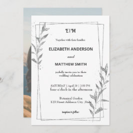 遊び心のあるカジュアルオーバーレイ写真ロマンチックウェディング 招待状