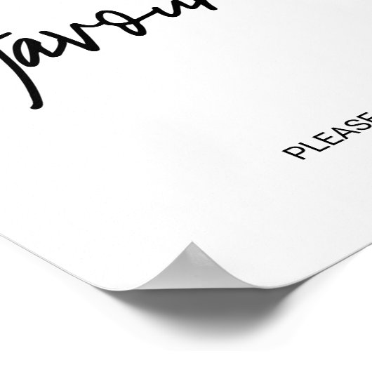 遊び心のあるカリグラフィーのお土産サイン ポスター (角)