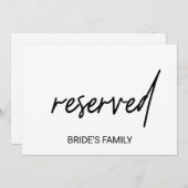 遊び心のあるカリグラフィー予約サイン (正面/裏面)