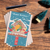 遊び心のあるカーディナル カップル ホリデー グリーティング カード