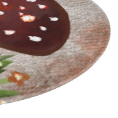 遊び心のあるキノコ＆菌類のモチーフ - 自然からインスパイアされた カッティングボード (角)