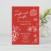 遊び心のあるクリスマスパーティーのジングル＆ミングル 案内状 (スタンド正面)