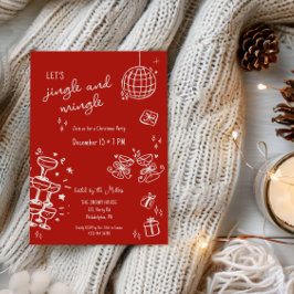 遊び心のあるクリスマスパーティーのジングル＆ミングル 案内状