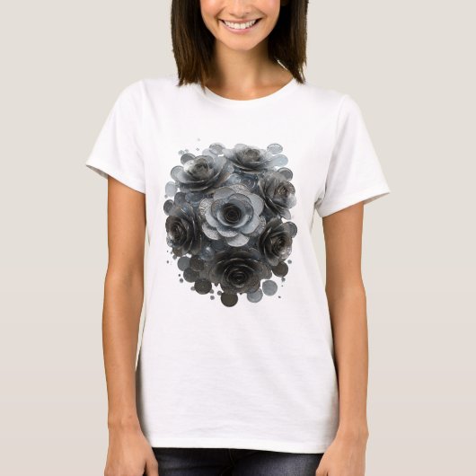 遊び心のあるグレー抽象芸術ステートメントデザイン Tシャツ (正面)
