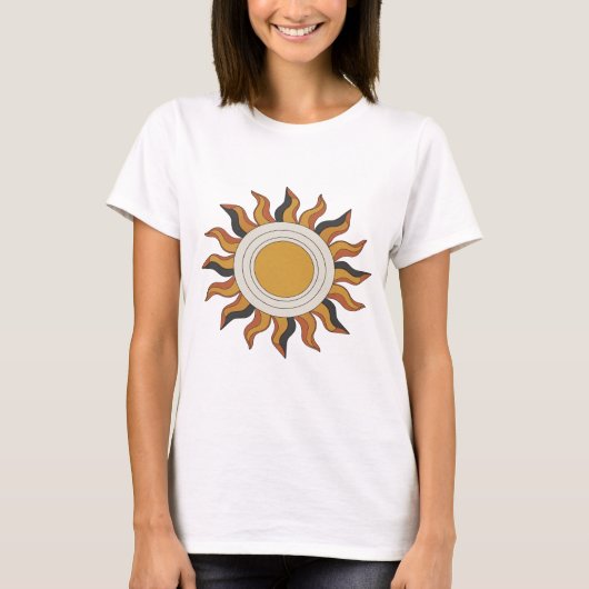 遊び心のあるグレー抽象芸術デザイン Tシャツ (正面)