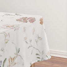 遊び心のあるコテージコアのベージュの水彩のワイルドフラワー