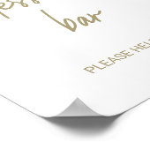 遊び心のあるゴールドカリグラフィーウェディングデザートバー ポスター (角)