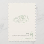 遊び心のあるサグ・ドゥードル Let's Brunch ベイビーシャワー 招待状 (裏面)