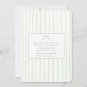 遊び心のあるサテン色のベイビーシャワー 招待状 (裏面)