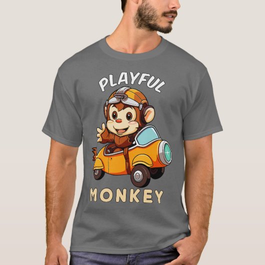 遊び心のあるサル Tシャツ (正面)