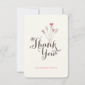 遊び心のあるスイートピンクケーキのデイジーガール1歳の誕生日 サンキューカード (正面)