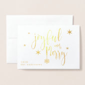 遊び心のあるスクリプト おめでとう&楽しい フォイル写真カード 箔カード (封筒付き正面)