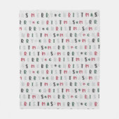 遊び心のあるスクリプト メリークリスマス カラフル フリースブランケット (正面)