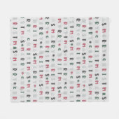 遊び心のあるスクリプト メリークリスマス カラフル フリースブランケット (正面(横))