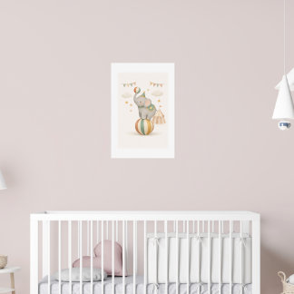 遊び心のあるゾウのボール ポスター