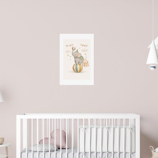 遊び心のあるゾウのボール ポスター (子ども部屋2)