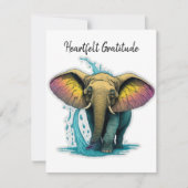 遊び心のあるゾウ サンキューカード (正面)
