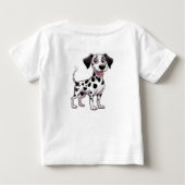 遊び心のあるダルメシアン+パピー ベビーTシャツ (裏面)