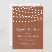 遊び心のあるテラコッタ色の結婚式前ランチ会 招待状 (正面)