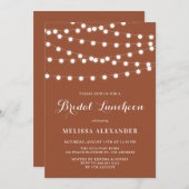 遊び心のあるテラコッタ色の結婚式前ランチ会 招待状 (正面/裏面)