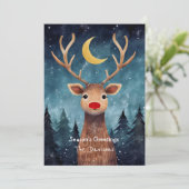 遊び心のあるトナカイのホリデーカード シーズンカード (スタンド正面)