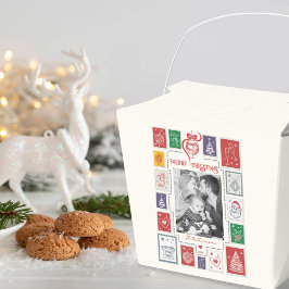 遊び心のあるノスタルジアレトロスタンプクリスマス写真 フェイバーボックス