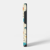 遊び心のあるハロウィンにターコイズブルーの幽霊とパンプキン iPhoneケース (左側面)